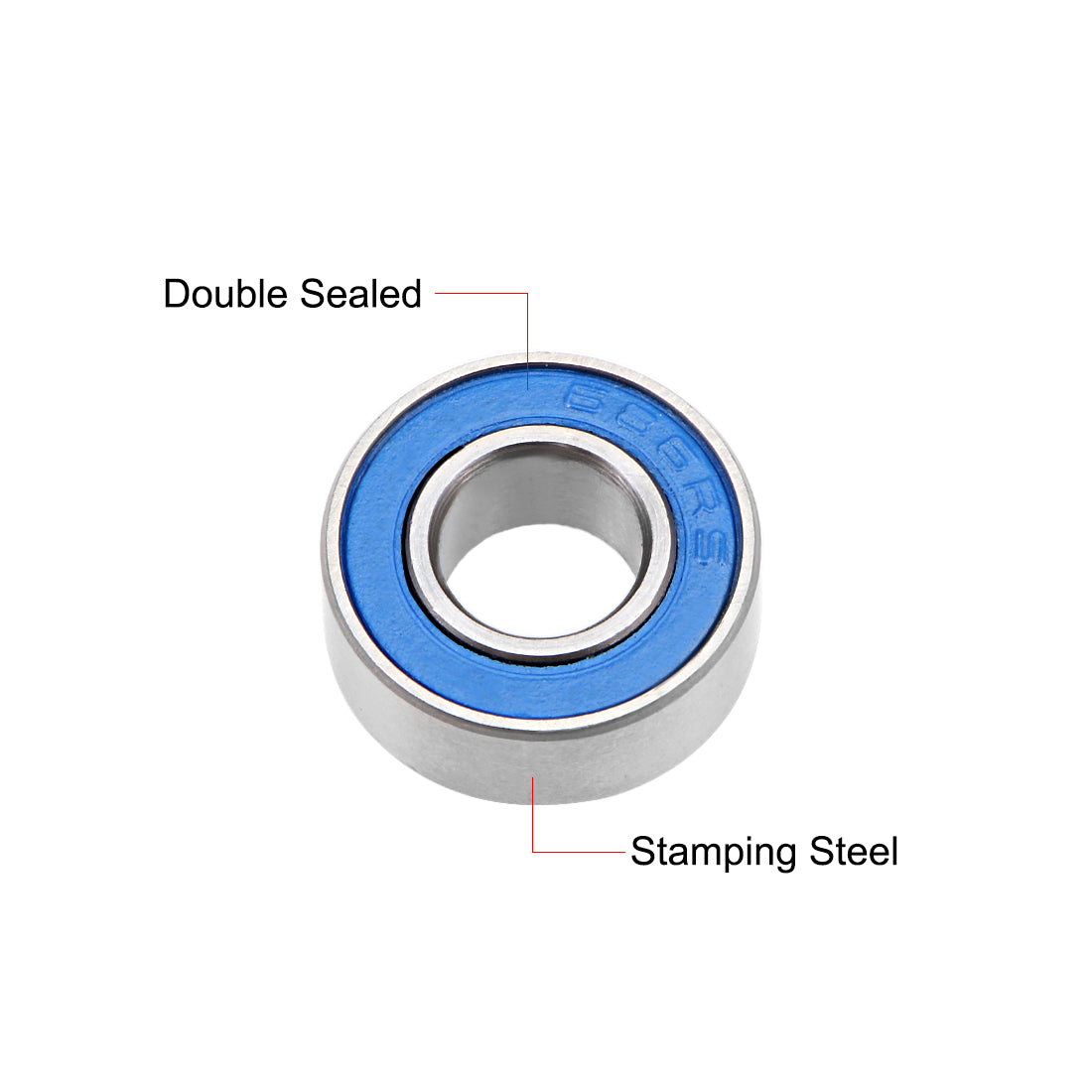 uxcell Uxcell Ball Bearing Double Sealed ABEC-3 Bearings Blue Covers