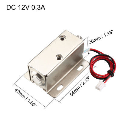 Harfington Uxcell DC 12V 0.3A 9.3mm Electromagnetic Solenoid Lock Assembly for Electirc Lock Cabinet Door Lock