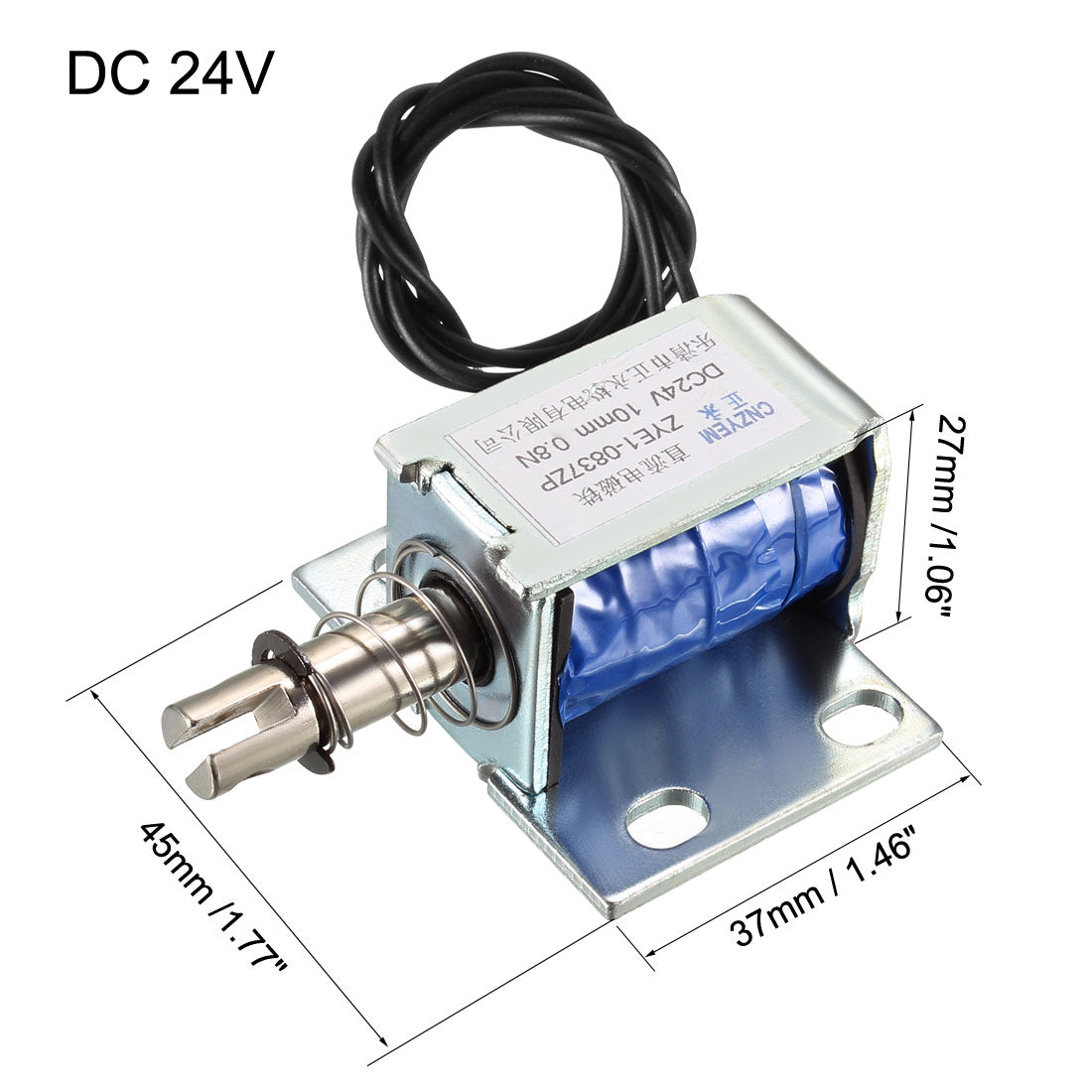 uxcell Uxcell Gleichstrom Gegentaktmagnet Elektromagnet offen Rahmen Linearbewegung DC24V 0.8N 10mm