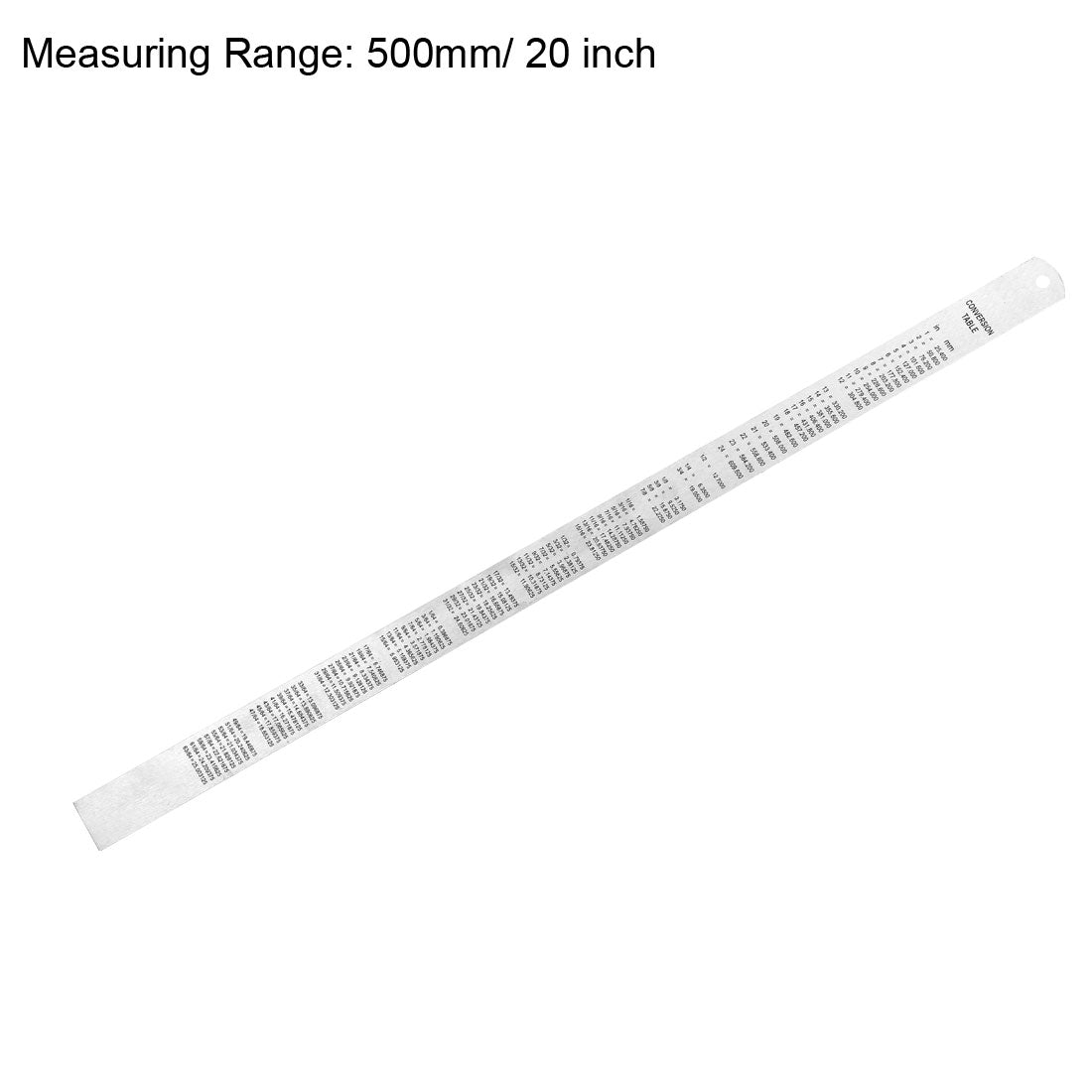 uxcell Uxcell Lineal Zoll metrisch Edelstahl Messlineal Werkzeug mit Aufhängeloch 500 mm 1 Stück