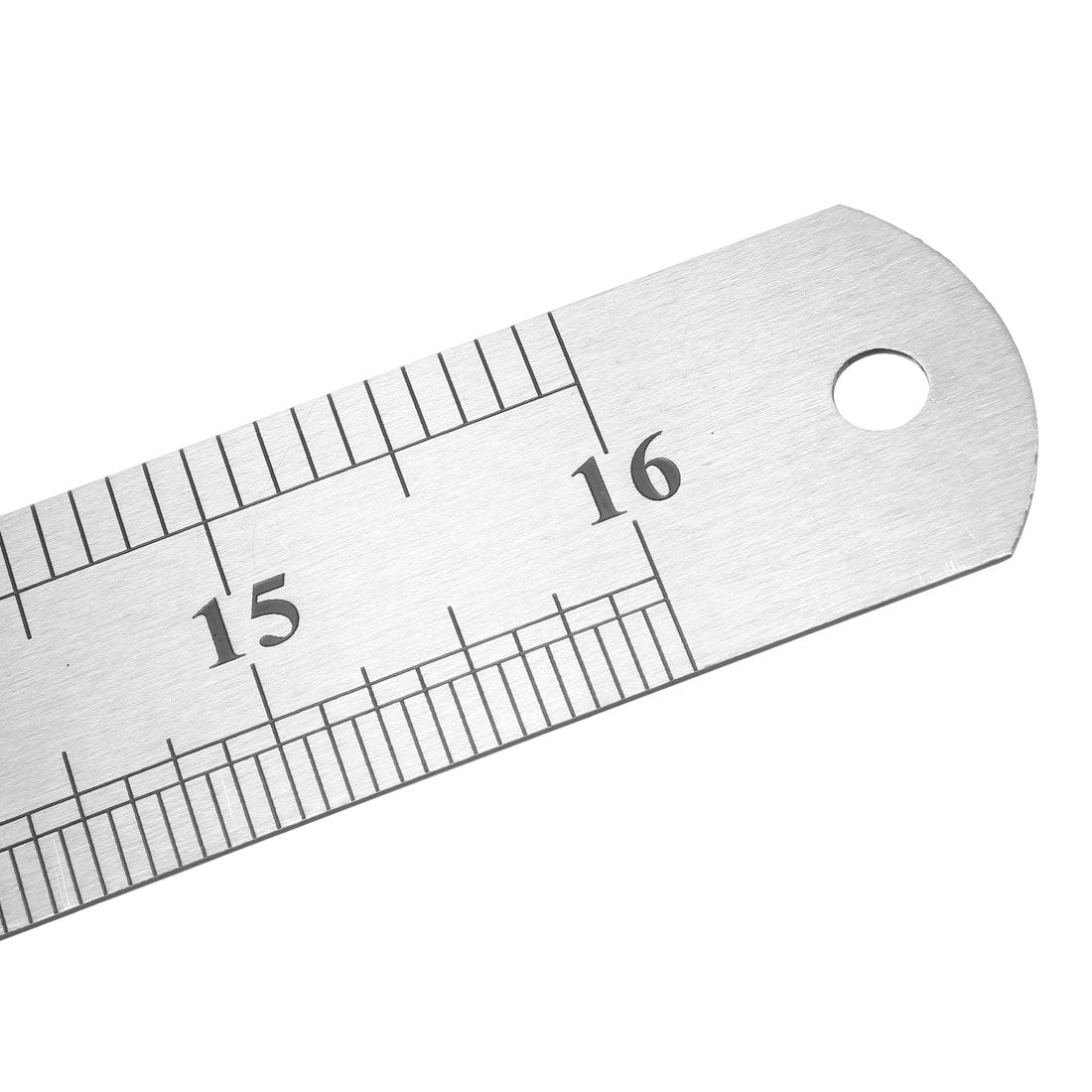 uxcell Uxcell Straight Ruler 400mm 16 Inch Metric Stainless Steel Measuring Ruler Tool with Hanging Hole 2pcs