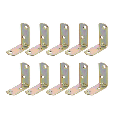 uxcell Uxcell Corner Brace, 40mm x 40mm Zinc Plated Joint Right Angle Bracket Fastener, 50 Pcs