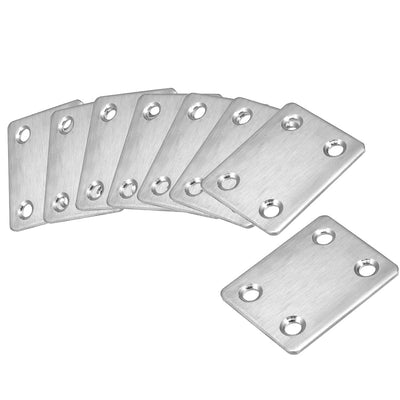 uxcell Uxcell Repair Plate, 47mm x 38mm, Flat Fixing Mending Bracket Connector, 8 Pcs