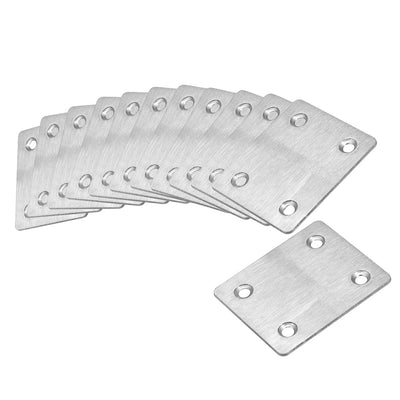 uxcell Uxcell Repair Plate, 60mm x 50mm, Flat Fixing Mending Bracket Connector, 12 Pcs