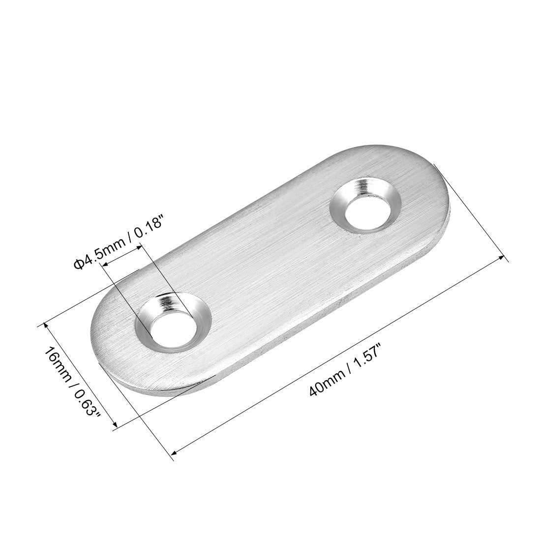 uxcell Uxcell Repair Plate, 40mm x 16mm, Flat Fixing Mending Bracket Connector with Screws, 20 Pcs