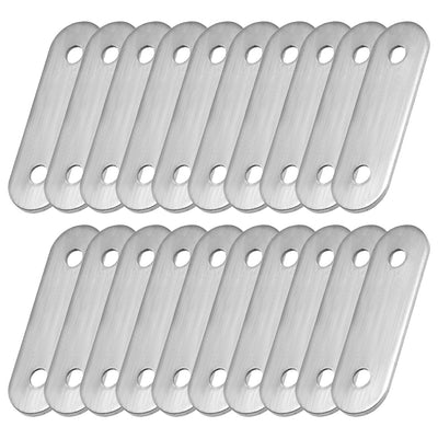 uxcell Uxcell Repair Plate, 50mm x 16mm, Flat Fixing Mending Bracket Connector with Screws, 20 Pcs