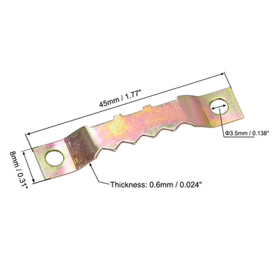 Harfington Uxcell Sägezahn Aufhänger - doppelte Löcher mit Schrauben für Bilderrahmen hängen Farbe Zinklegierung 1 3/4 Zoll, 20 Stück