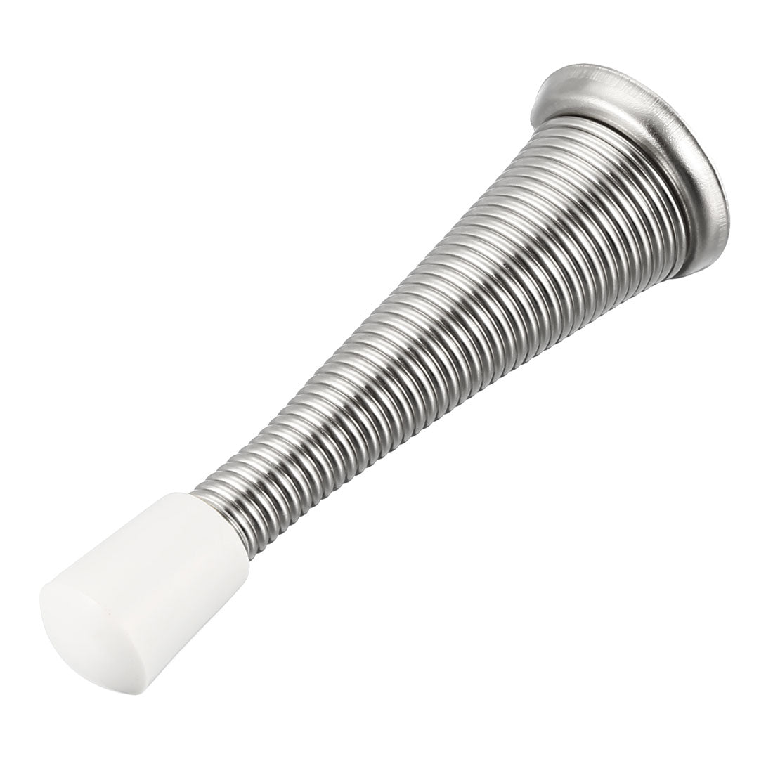 uxcell Uxcell Door Stoppers Nickel Plated- 79mmL Spring Stops with White Rubber Tips 2Pcs