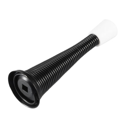 Harfington Uxcell Door Stoppers - 80mmL Screw-in Spring Stops with White Rubber Tips Black 5Pcs