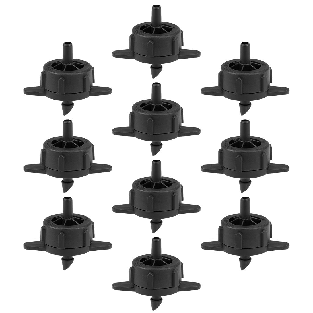 uxcell Uxcell Pressure Compensating Dripper 1 GPH 4L/H Emitter for Garden Lawn Drip Irrigation with Barbed Hose Connector Black 50pcs