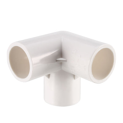 Harfington Uxcell 3-Way Elbow PVC Fitting, 20mm Socket, Tee Corner Fittings White