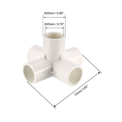 Harfington Uxcell 5 Way 20mm Tee PVC Fitting Elbow - PVC Furniture - PVC Elbow Fittings 2Pcs