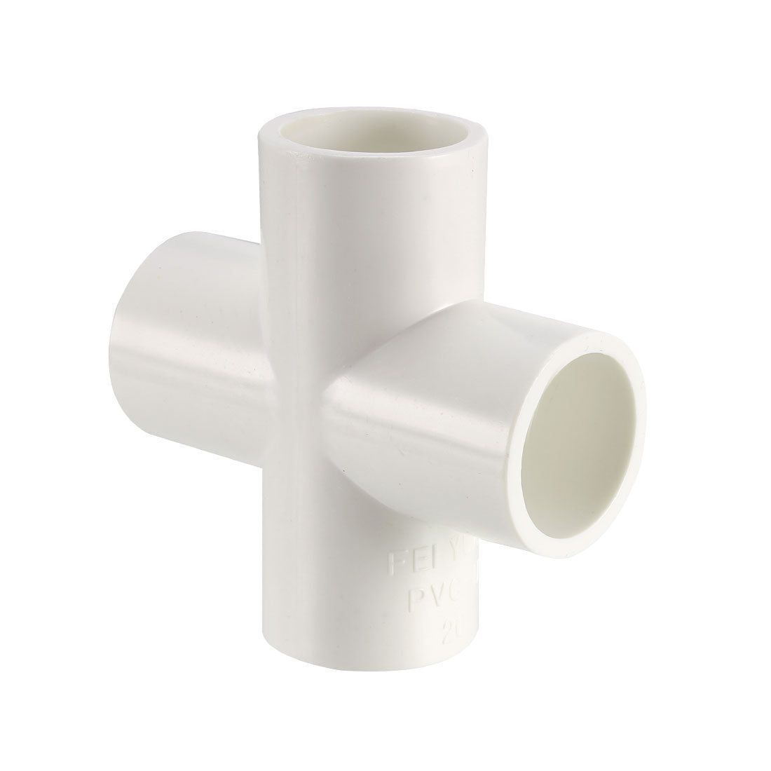 uxcell Uxcell PVC Pipe Fitting, 4 Way Cross, 20mm Socket, PVC Furniture Fittings White 2Pcs