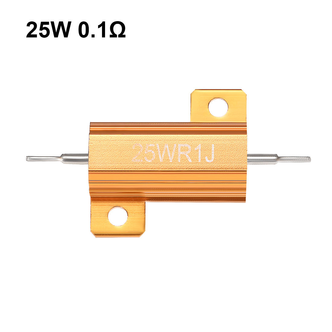 uxcell Uxcell 25W 0.1 Ohm 5% Aluminum Housing Resistor Wirewound Resistor Gold Tone 5 Pcs