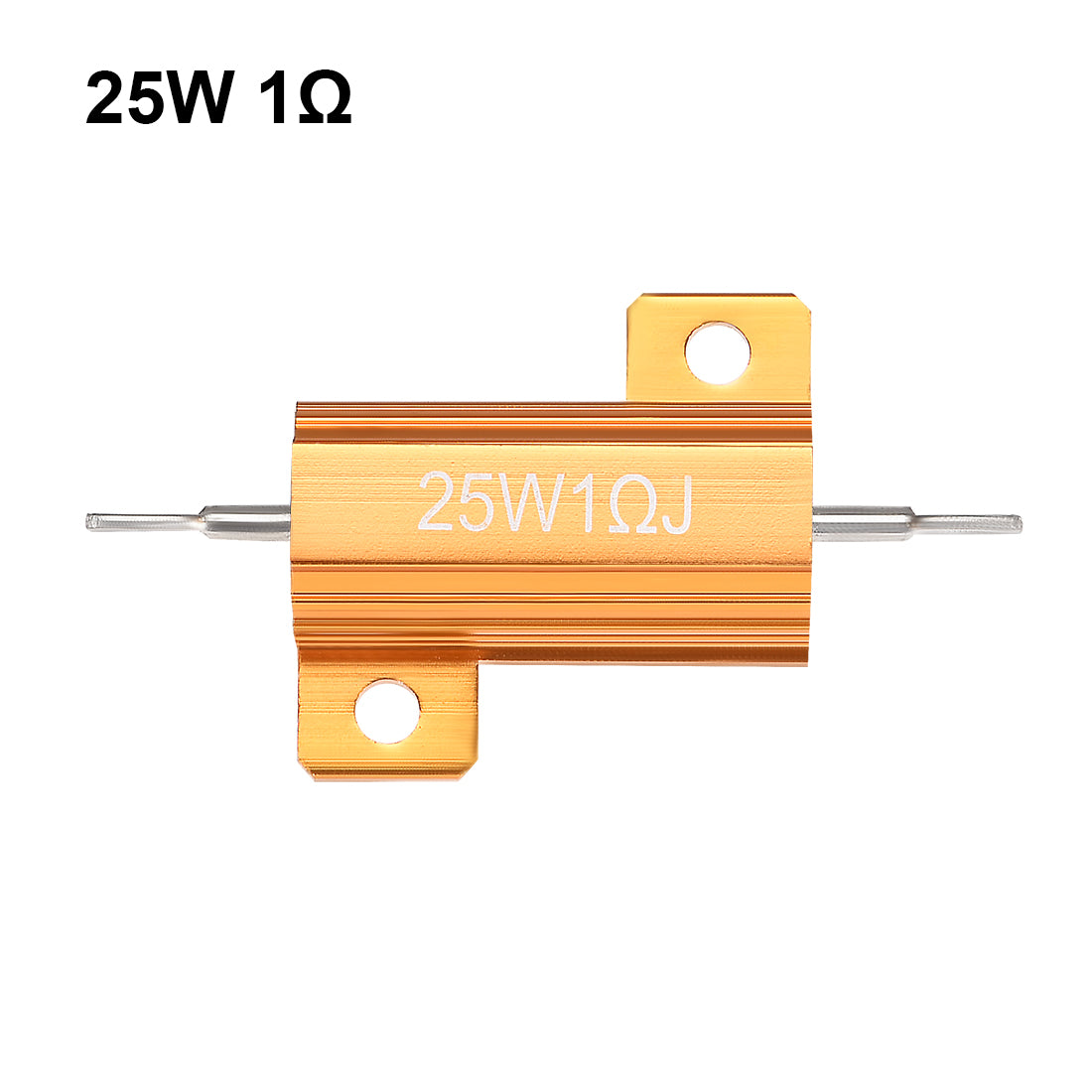 uxcell Uxcell 25 Watt 1 Ohm 5% Aluminum Housing Resistor Wirewound Resistor Gold Tone 5Pcs