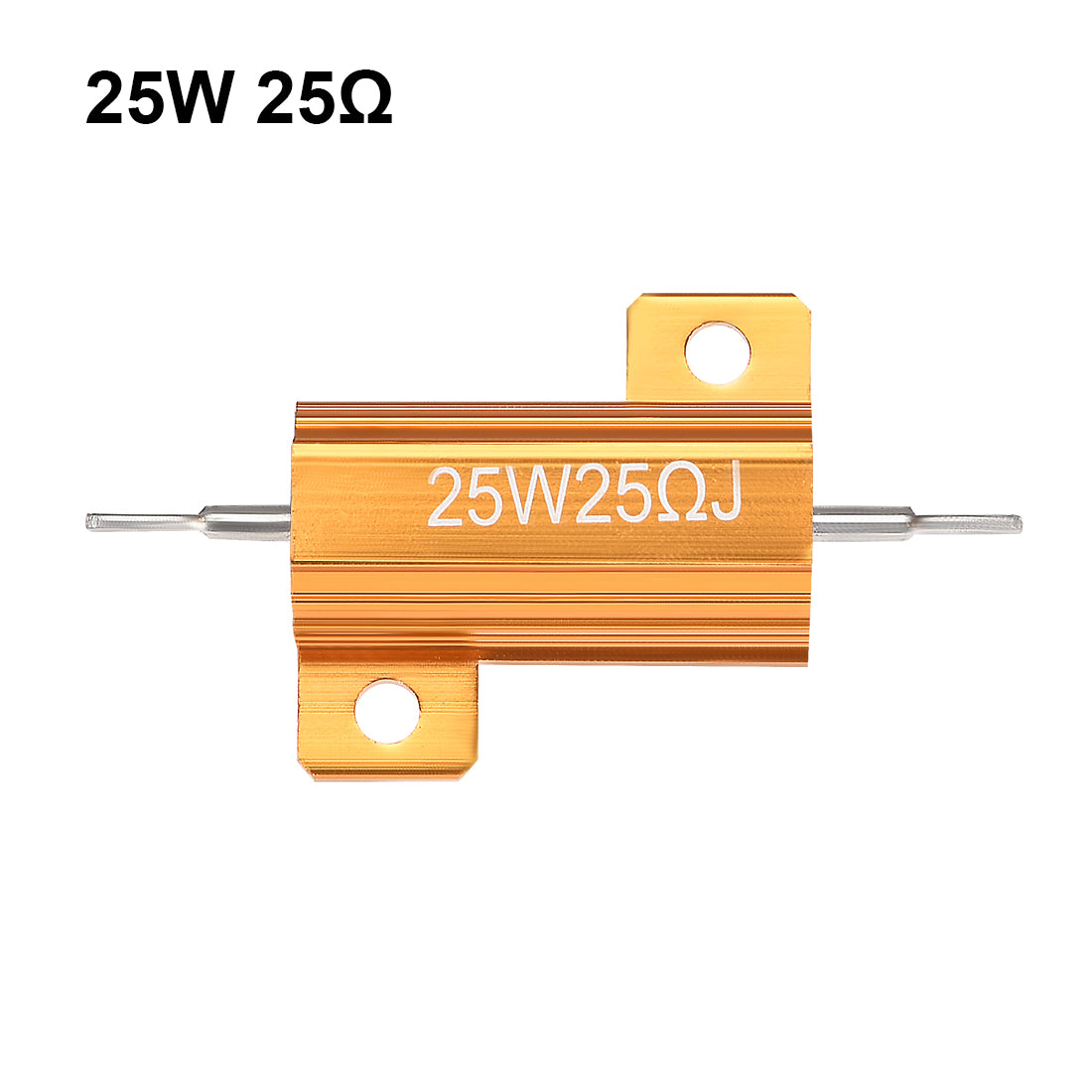 uxcell Uxcell 25W 25 Ohm 5% Aluminum Housing Resistor Wirewound Resistor Gold Tone 3 Pcs