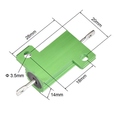 Harfington Uxcell 25W 3.9 Ohm 5% Aluminum Housing Resistor Wirewound Resistor Green Tone 5 Pcs