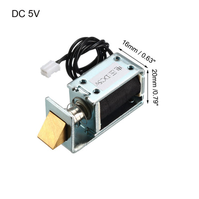 Harfington Uxcell DC5V Push Type Electromagnetic Solenoid Lock, Open Frame, for Electirc Door Lock