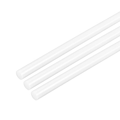 uxcell Uxcell Plastic Round Rod,5mm Dia 50cm White Engineering Plastic Round Bar 3pcs