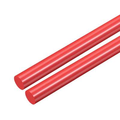 uxcell Uxcell 2Stk. Rundstab aus Kunststoff, POM-Stab, 10 mm Durchmesser, Rundstab aus technischem Kunststoff Rot