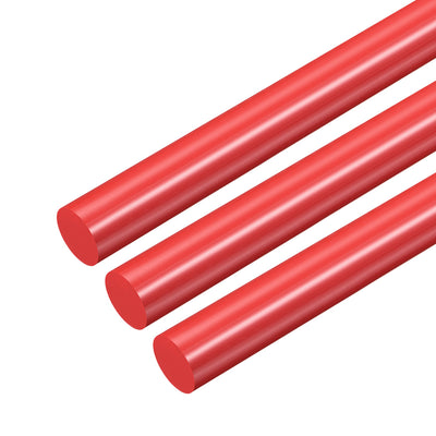 uxcell Uxcell Plastic Round Rod,15mm Dia 50cm Red Engineering Plastic Round Bar 3pcs