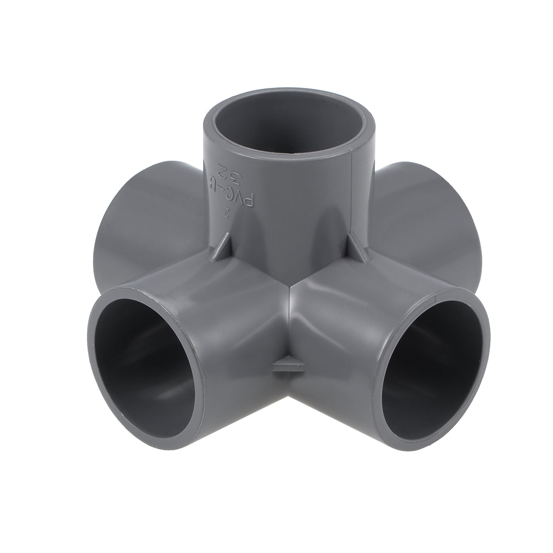 uxcell Uxcell 5 Way 32mm Tee Metric PVC Fitting Elbow - PVC Furniture Elbow Fittings Gray 5Pcs