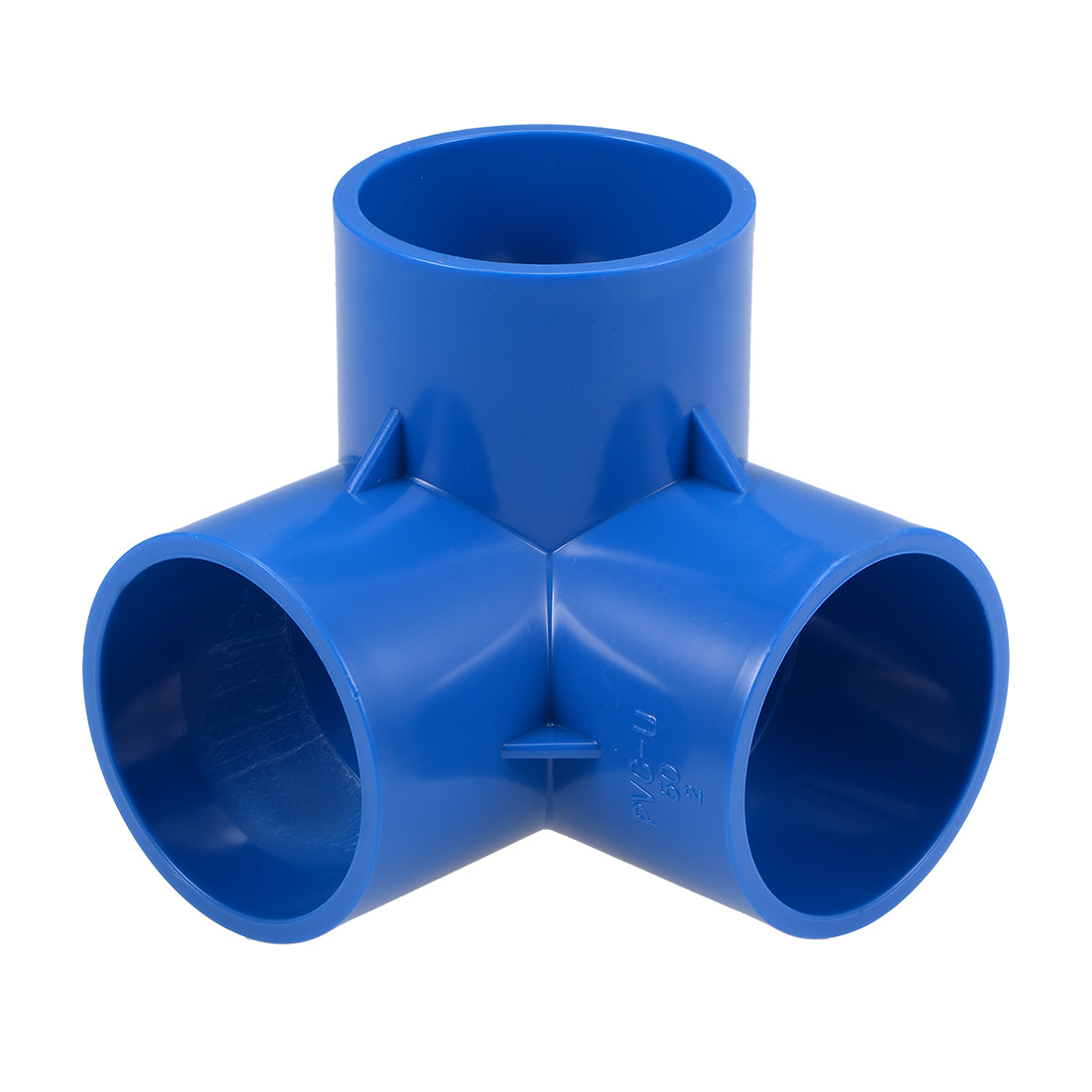 uxcell Uxcell 3-Way Elbow Metric PVC Fitting, 50mm Socket, Tee Corner Fittings Blue 2Pcs