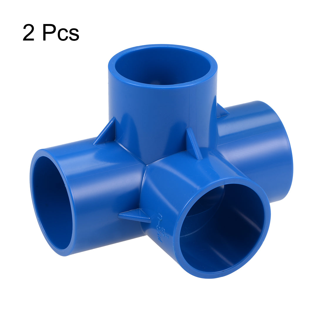 uxcell Uxcell 4 Way 40mm Tee Metric PVC Fitting Elbow - PVC Furniture - PVC Elbow Fittings Blue 2Pcs