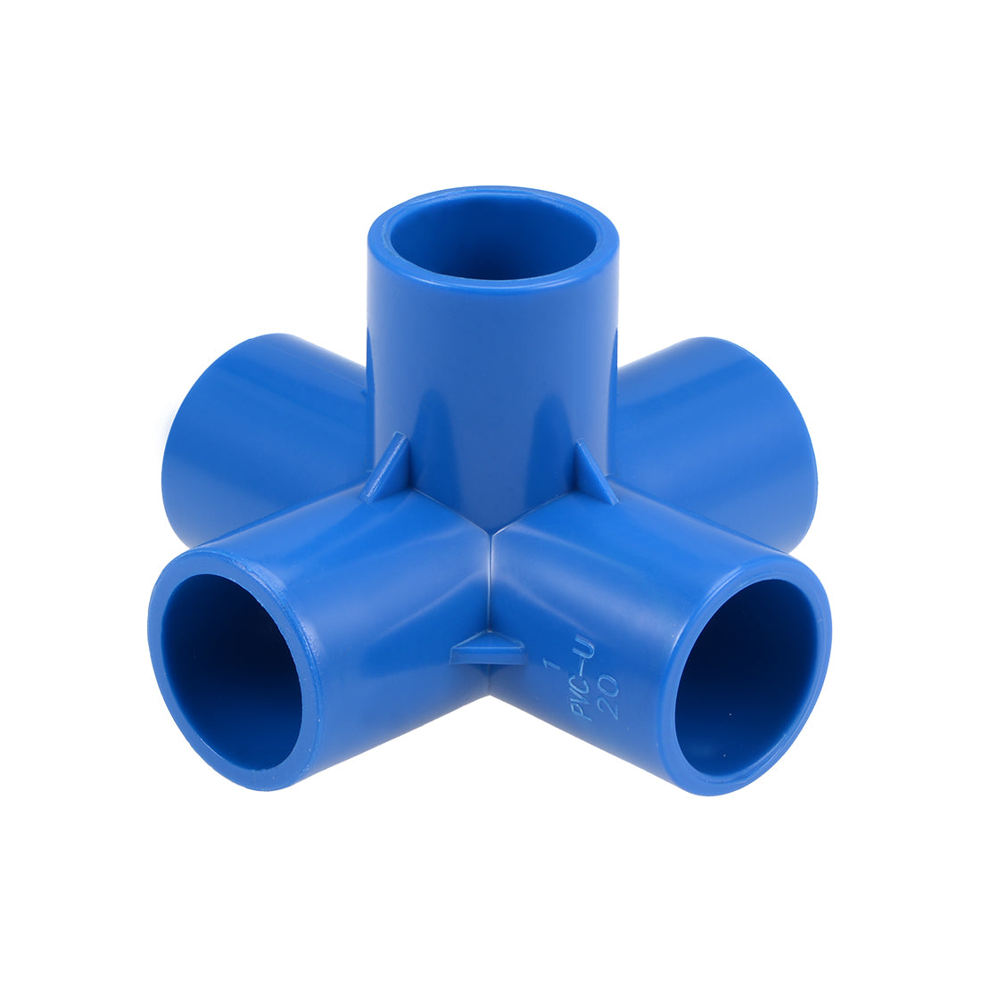 uxcell Uxcell 5 Way 20mm Tee Metric PVC Fitting Elbow - PVC Furniture Elbow Fittings Blue 10Pcs