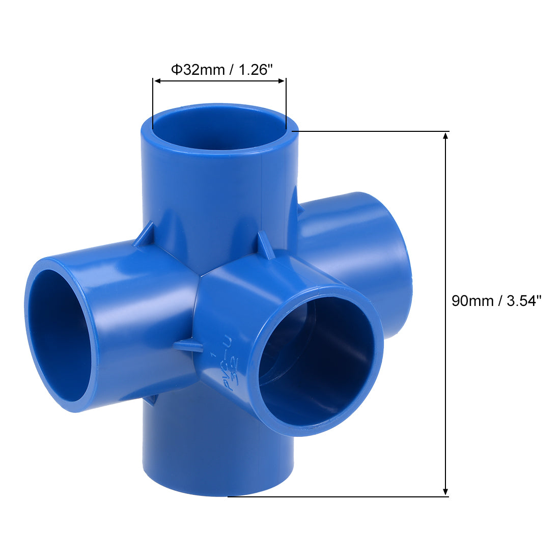 uxcell Uxcell 5-Wege T-Stück PVC Anschlussbogen 32mm, 2Stk Möbel Anschlussbogen Bewässerungssprinkler Rohr Verschraubung Blau