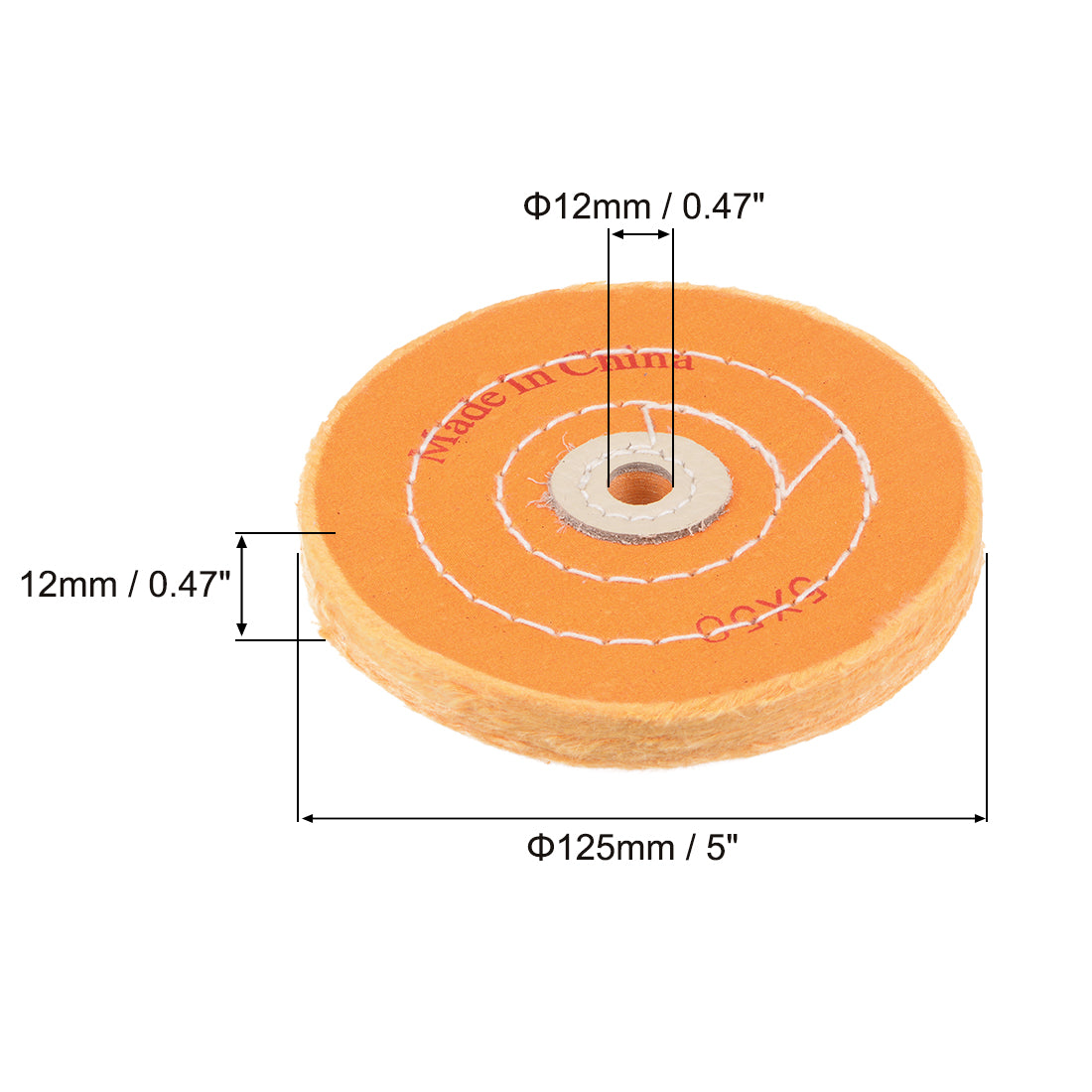 uxcell Uxcell 5-Inch Cotton Buffing Wheel Polishing for Bench Grinder Tool 1/2-Inch Arbor Hole 2 Pcs