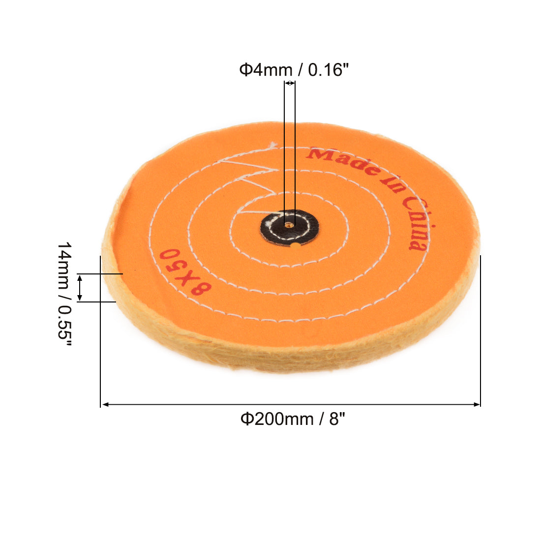 uxcell Uxcell 8-Inch Cotton Buffing Wheel Polishing for Bench Grinder Tool 4mm Arbor Hole