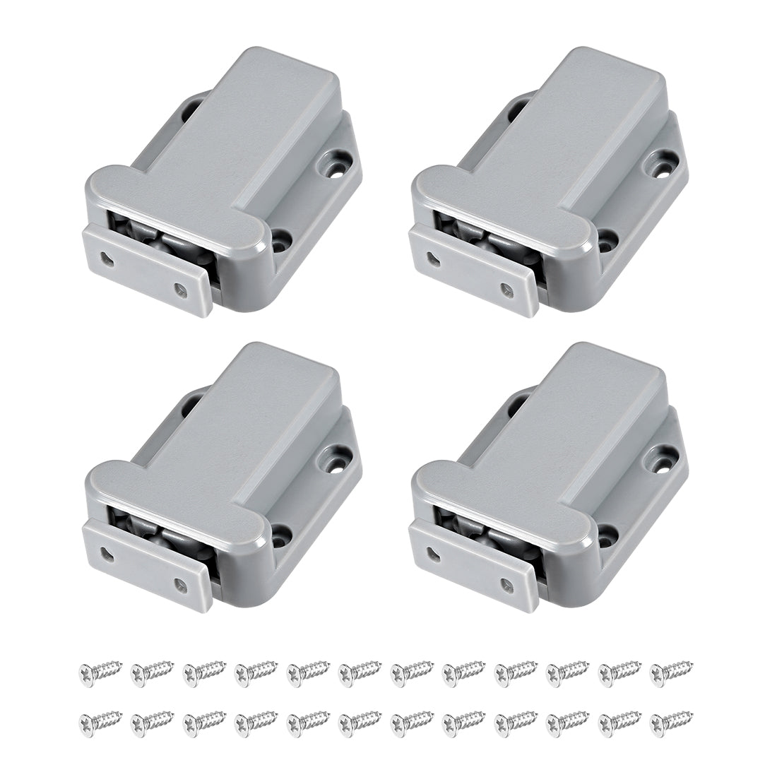 uxcell Uxcell Push Open Latch Rebound Self-Locking Door Touch Catch Lock for Bedroom Cabinet Cupboard Drawer Gray 4pcs