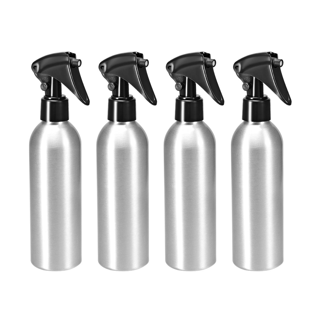 uxcell Uxcell 4 Stück Aluminium Sprühflasche 7oz/200ml mit Klar Nebelsprüher, Leerer Nachfüllbar Behälter Reiseflasche für Küche, Badezimmer oder Pflanzenwassersprüher