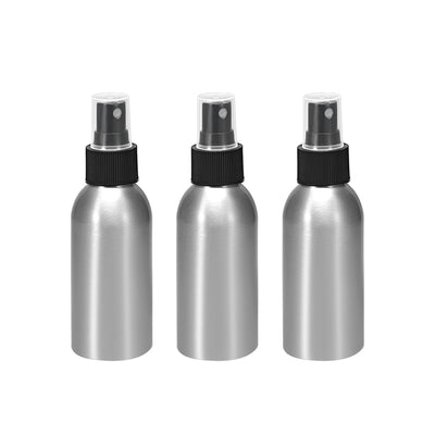 Harfington Uxcell 3pcs 1.7oz/50ml Aluminium Spray Bottle with Black Fine Mist Sprayer, Empty Refillable Container Travel Bottle