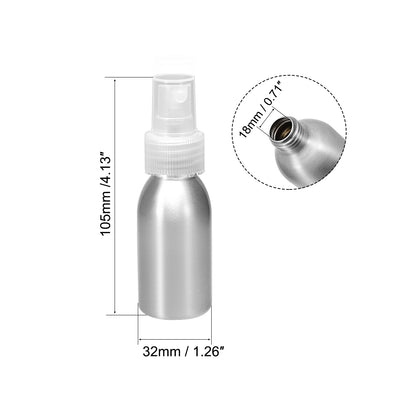 Harfington Uxcell 6pcs 1oz/30ml Aluminium Spray Bottle with Clear Fine Mist Sprayer, Empty Refillable Container Travel Bottle