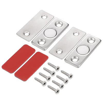 Harfington Uxcell Thin Cabinet Door Magnetic Catch Stainless Steel Magnetic Latch Hardware 2pcs