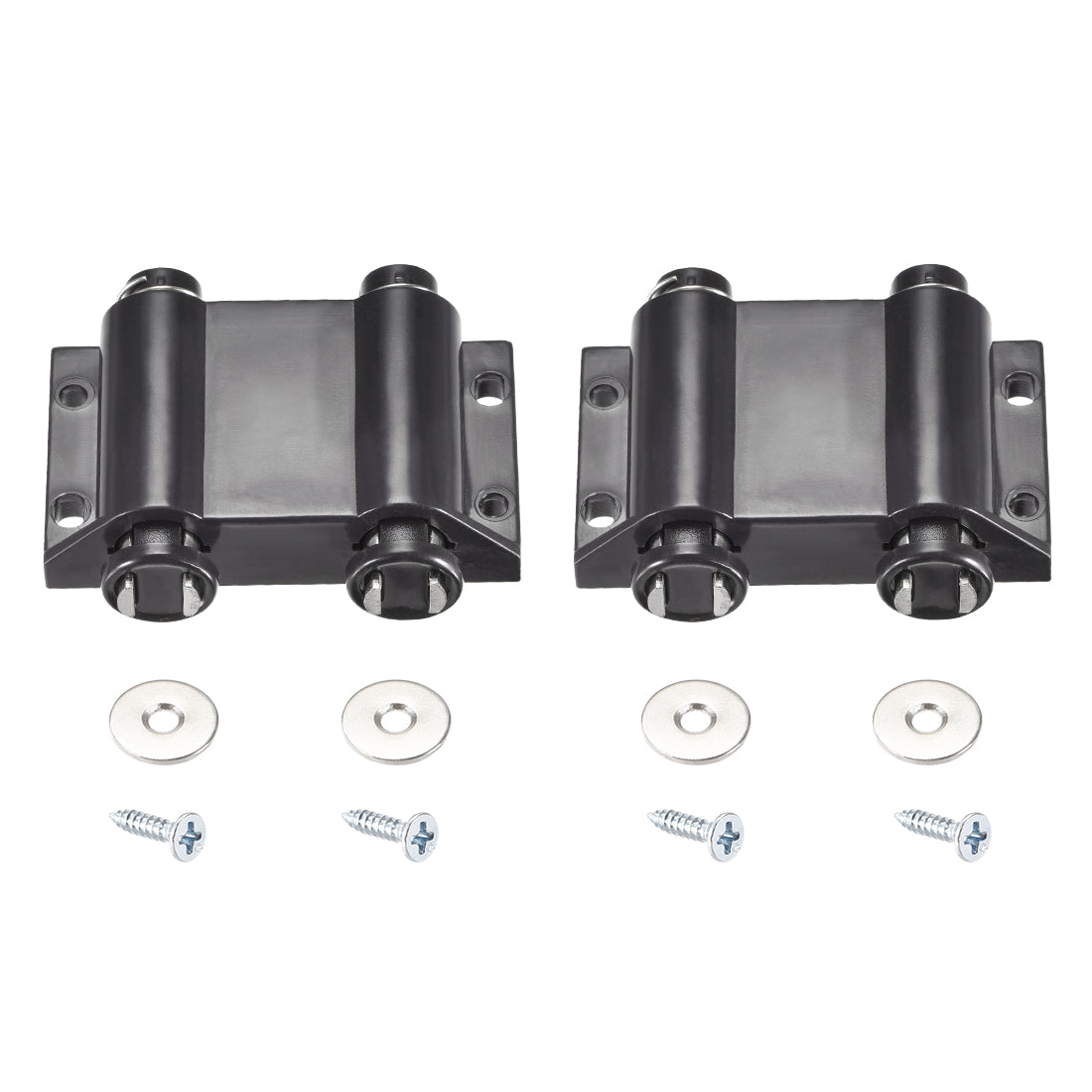 uxcell Uxcell Double Touch Catch Magnetic Press Latch for Cabinet Door Cupboard Black 2pcs