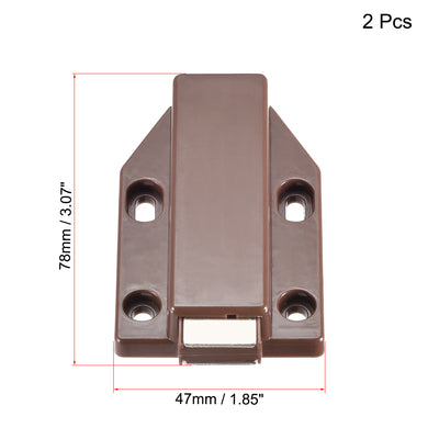 Harfington Uxcell Single Touch Catch Magnetic Latch for Cabinet Door Cupboard Brown 2pcs