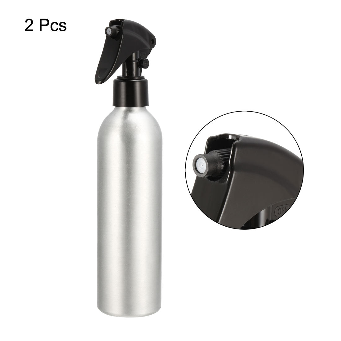 uxcell Uxcell 2pcs 8.5oz/250ml Aluminium Spray Bottle with Fine Mist Sprayer, Empty Refillable Container Travel Bottle