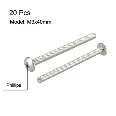 Harfington Uxcell Machine Screws, Phillips Head, 304 Stainless Steel