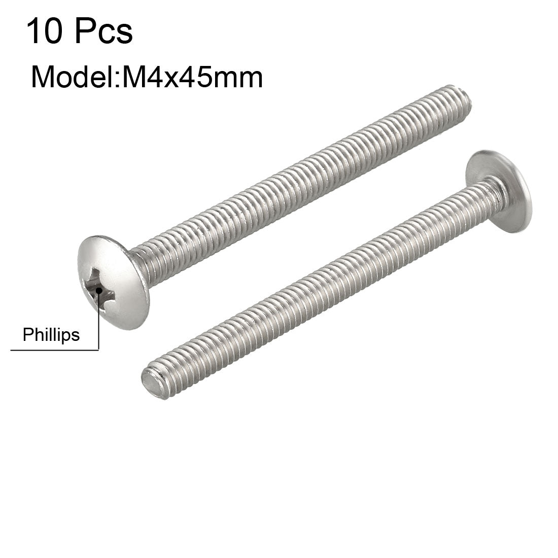 uxcell Uxcell Machine Screws, Phillips Truss Head Screw, 304 Stainless Steel