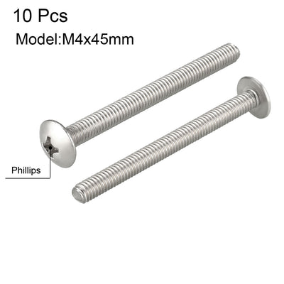 Harfington Uxcell Machine Screws, Phillips Truss Head Screw, 304 Stainless Steel