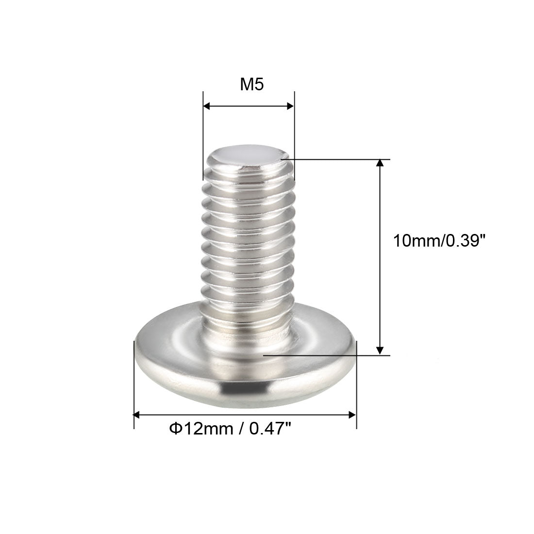 uxcell Uxcell Machine Screw, Phillips Truss Head, 304 Stainless Steel