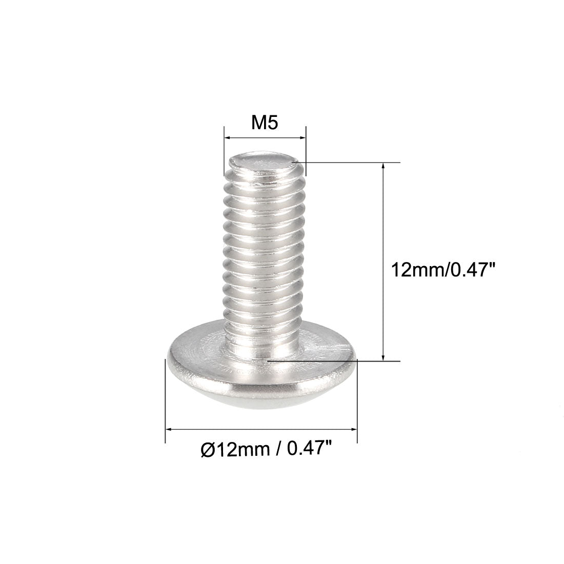 uxcell Uxcell Machine Screw, Phillips Truss Head, 304 Stainless Steel