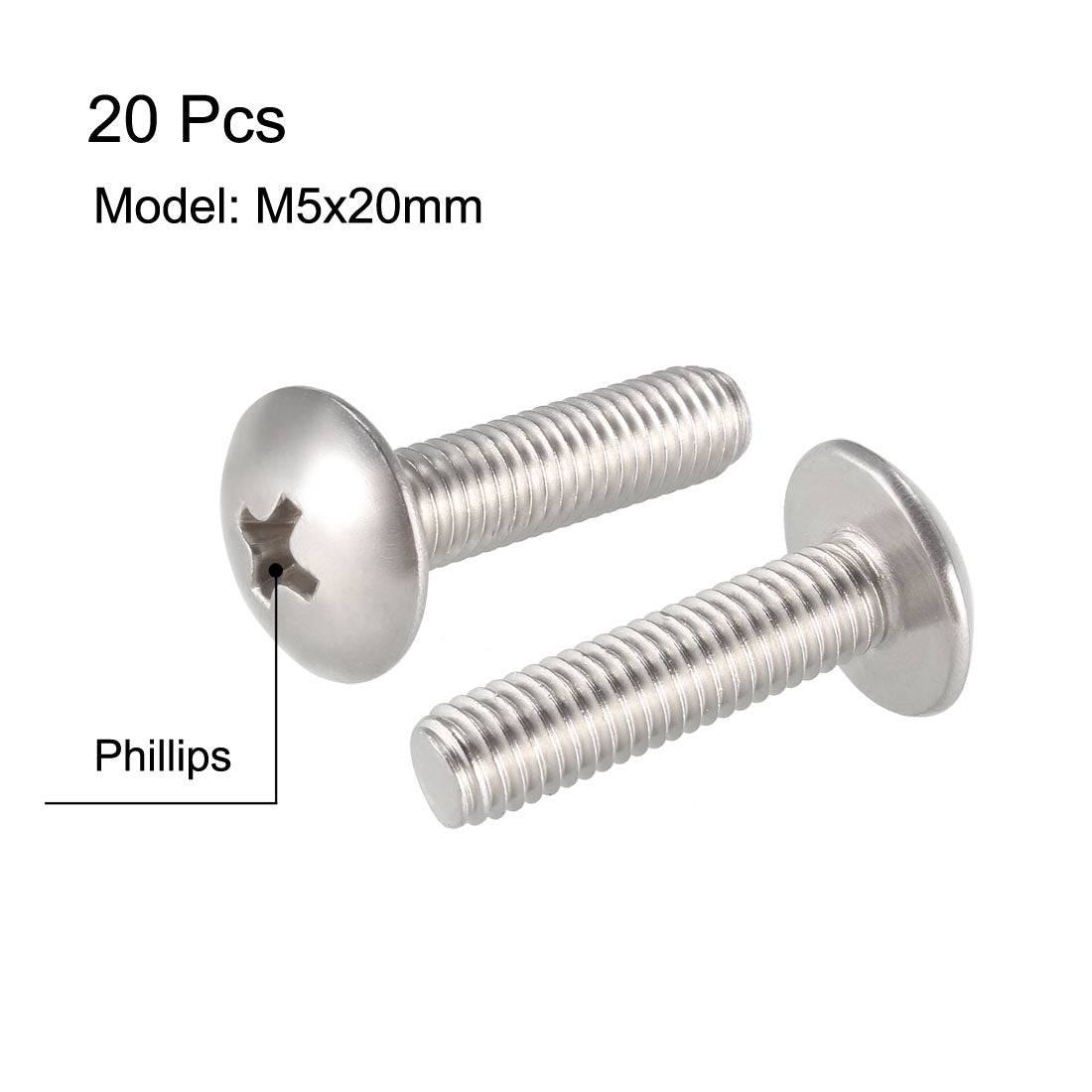 uxcell Uxcell Machine Screws, Phillips Truss Head Screw, Fasteners Bolt