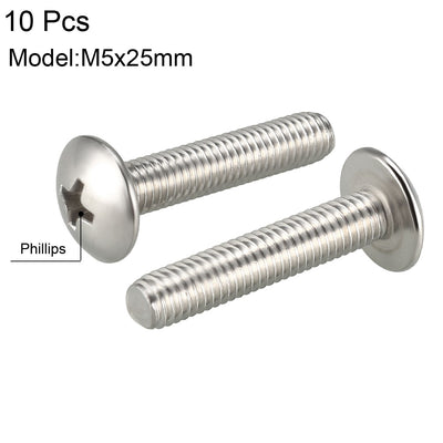 Harfington Uxcell Machine Screws, Phillips Truss Head Screw, 304 Stainless Steel