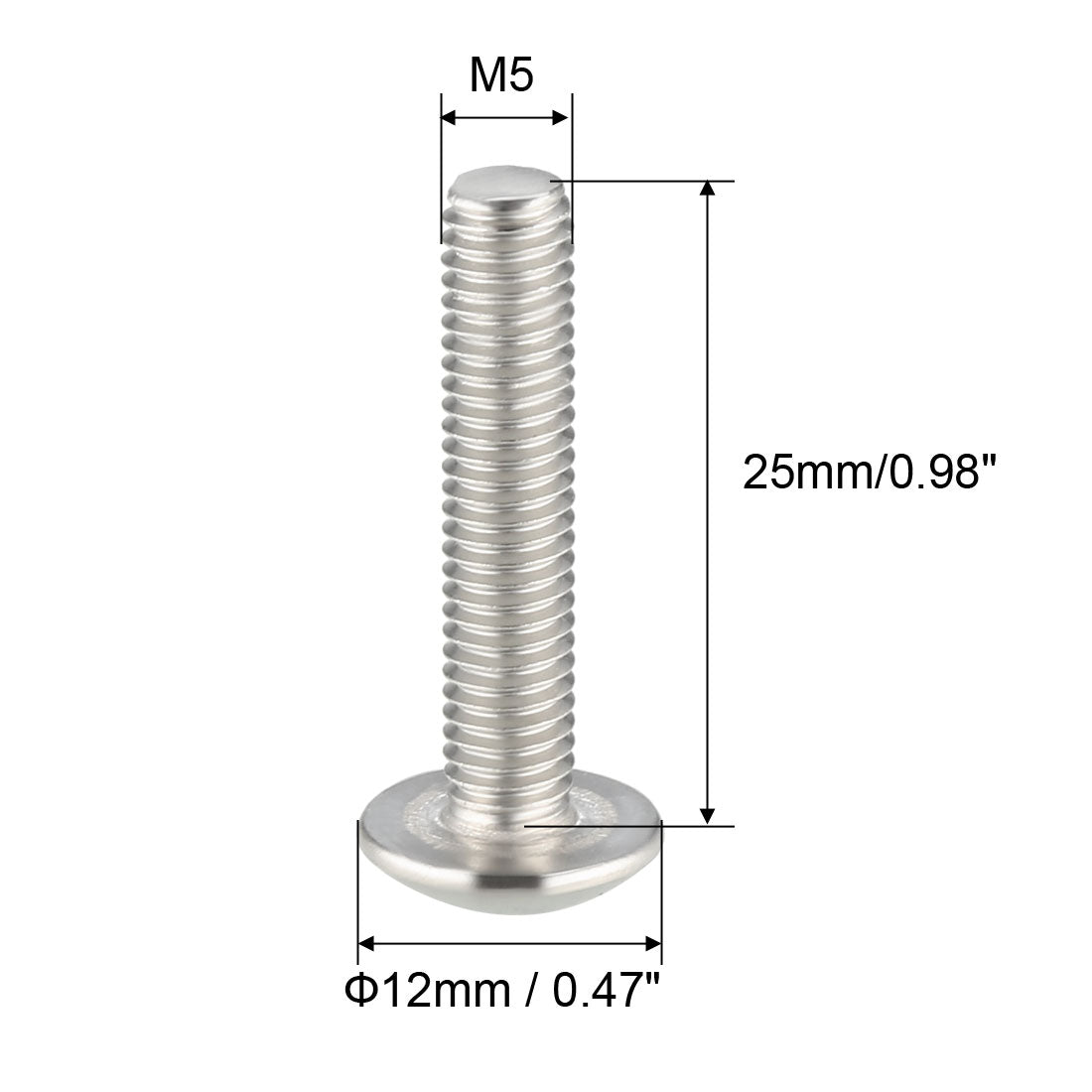 uxcell Uxcell Machine Screws, Phillips Truss Head Screw, 304 Stainless Steel