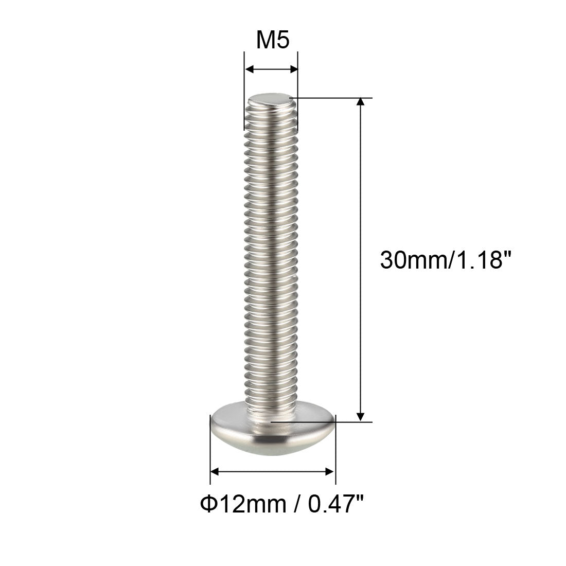 uxcell Uxcell Machine Screws, Phillips Truss Head Screw, 304 Stainless Steel