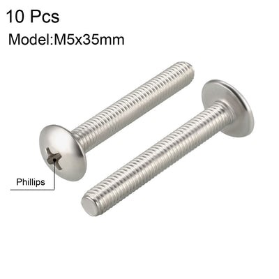 Harfington Uxcell Machine Screws, Phillips Truss Head Screw, 304 Stainless Steel